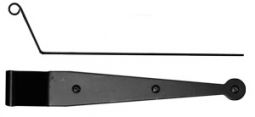 10" Strap Hinge: 2 1/4" offset, Stainless Steel: matte black powder coat finish (pair)